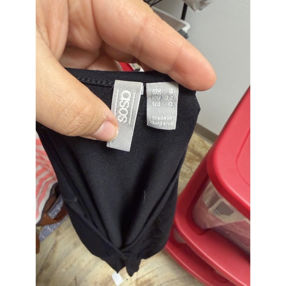 ASOS Design Women's V-Neck Long Size 0 Sleeve Ruched Mini Bodycon Dress - Picture 13 of 13